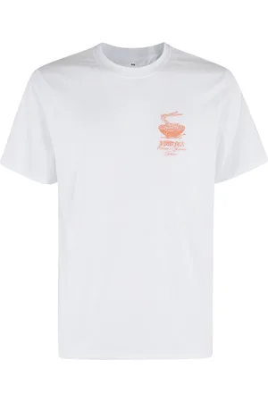 Edwin Homme, Tops, Blanc, Taille: M Ramen Palace T-Shirt Blanc Logo Print