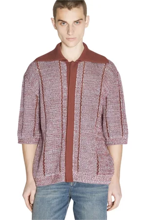Lanvin Homme, Pulls, Rouge, Taille: L Cardigan Boutonné en Dentelle