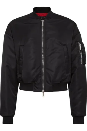 Dsquared2 Homme, Vestes, Noir, Taille: L Blouson Bomber Noir à Col Bord-Côte