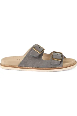 Brunello Cucinelli Homme, Chaussures, Gris, Taille: 40 EU Slides en daim