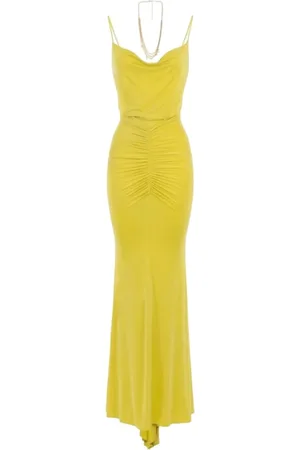 Elisabetta Franchi Femme, Robes, Jaune, Taille: 42 FR Robe Maxi