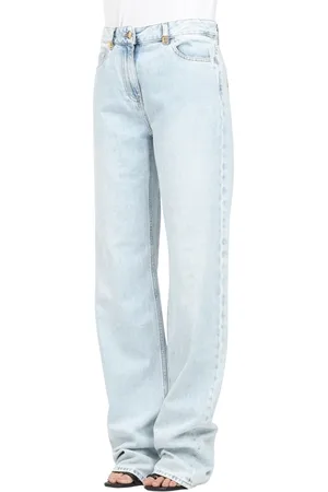 Elisabetta Franchi Femme, Jeans, Bleu, Taille: W28 Palazzo Jeans avec Détails Bijoux