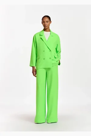 Essentiel Antwerp Femme, Pantalons, Vert, Taille: 36 FR Pantalon Vert Jambe Large