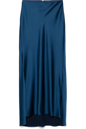 Liu Jo Femme, Jupes, Bleu, Taille: 36 FR Longue Jupe Bleue en Satin