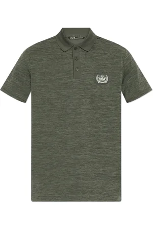 EA7 Homme, Tops, Vert, Taille: S Polo avec Écusson