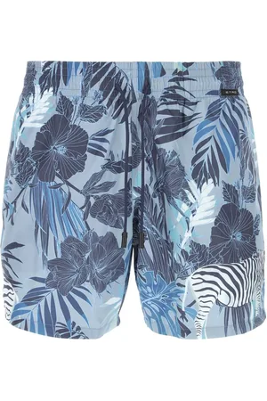 Etro Homme, Maillots de bain, Bleu, Taille: S Short de Bain à Cordon de Serrage Imprimé Floral