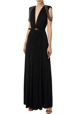 Elisabetta Franchi Femme, Robes, Noir, Taille: 38 FR Élégante Robe Maxi