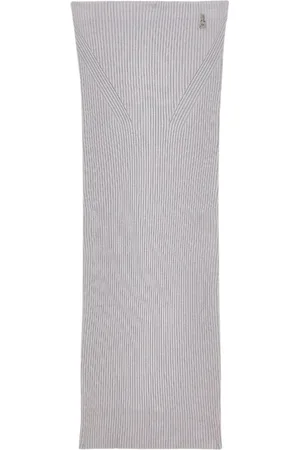 Patrizia Pepe Femme, Jupes, Gris, Taille: 38 FR Jupe Midi Côtelée avec Fente Arrière
