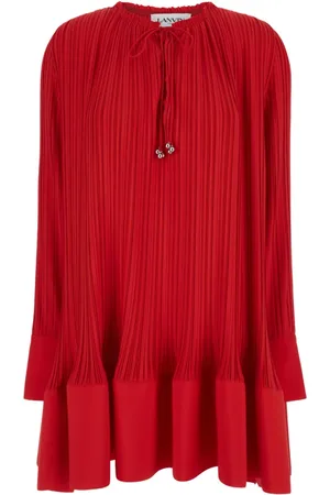 Lanvin Femme, Robes, Rouge, Taille: 36 FR Mini-robe plissée