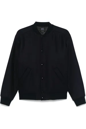 A.P.C. Homme, Vestes, Bleu, Taille: M Blouson Bomber Patch Chenille Bleu