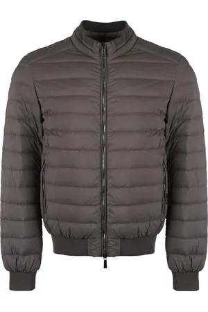 MOORER Homme, Vestes, Gris, Taille: L Bomber en Tissu Technique avec Duvet d