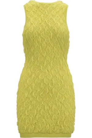 Elisabetta Franchi Femme, Robes, Jaune, Taille: 40 FR Robe Tricotée Manches Courtes