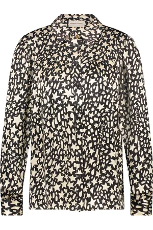 Fabienne Chapot Femme, Blouses et Chemises, Noir, Taille: 44 FR Blouse à Manches Longues et Imprimé Étoiles