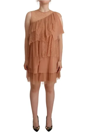 Liu Jo Femme, Robes, Rose, Taille: 38 FR Robe Mini Rose à Volants Sans Manches Chic