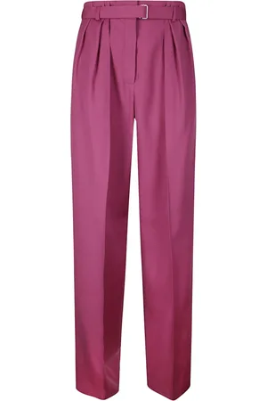 Lanvin Femme, Pantalons, Rose, Taille: 36 FR Pantalon plissé taille haute avec fermeture frontale