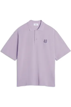 Maison Kitsuné Homme, Tops, Violet, Taille: XL Polo Lilas à Col Italien