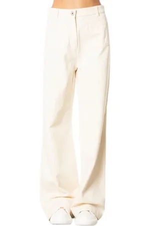Max Mara Femme, Pantalons, , Taille: 36 FR Jean Écru Jambe Large