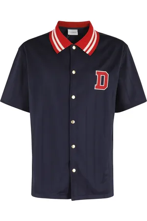 Drôle de Monsieur Homme, Chemises, Bleu, Taille: L Polo Bleu Marine avec Col en Tricot