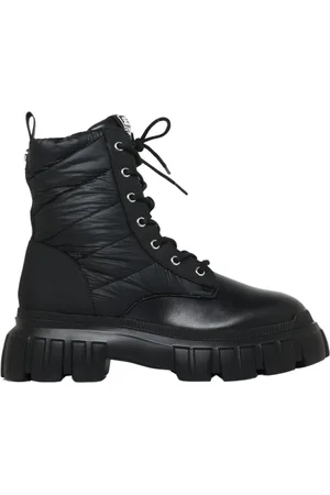 Steve Madden Femme, Chaussures, Noir, Taille: 36 1/2 EU Stivaletto Kombat Nero Bottes à lacets