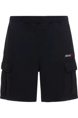 STUSSY Homme, Shorts, Noir, Taille: L Short Cargo Noir avec Taille Élastiquée
