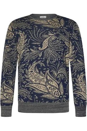 Etro Homme, Pulls, Multicolore, Taille: M SweaT-shirt bleu à motif cachemire floral