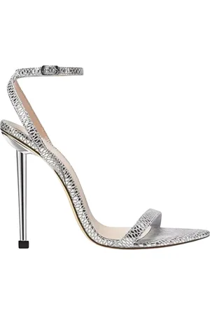 Femme LA Femme, Chaussures, Gris, Taille: 40 EU Sandales à Talons Hauts Argentées