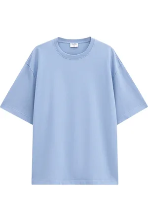 Filippa K Homme, Tops, Bleu, Taille: M T-shirt en Coton de Luxe, Tissu Jersey Lourd