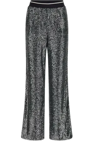 Guess Femme, Pantalons, Noir, Taille: 38 FR Pantalon Logo
