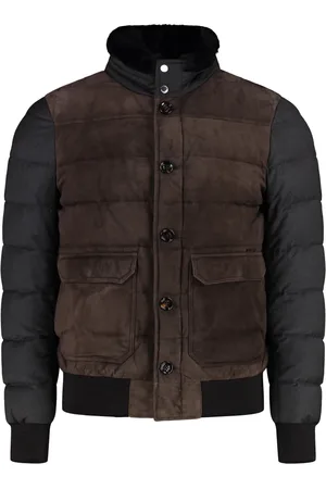 MOORER Homme, Vestes, Brun, Taille: L Bomber avec Panneau en Daim
