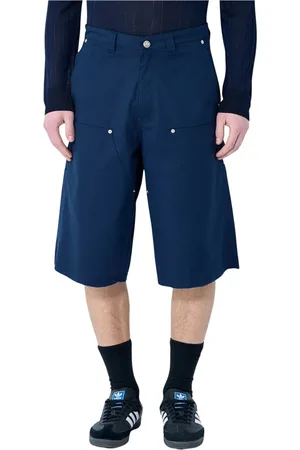 WALES BONNER Homme, Shorts, Bleu, Taille: L Shorts en Coton-Viscose Taille Mi-Haute