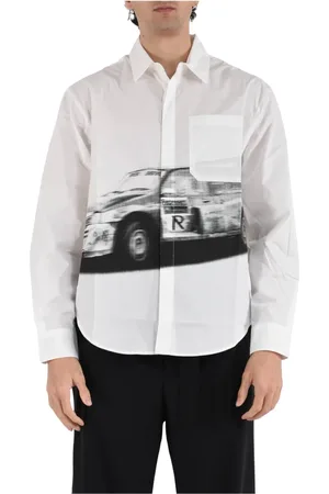 Represent Homme, Chemises, Blanc, Taille: L Chemise en Coton Imprimé à Boutons