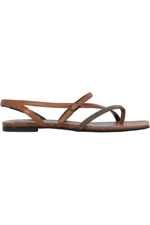 Fabiana Filippi Femme, Chaussures, Brun, Taille: 40 EU Sandales en cuir ornées de perles