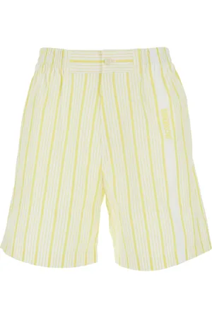 Jacquemus Homme, Shorts, Multicolore, Taille: XL Shorts blancs rayés avec logo