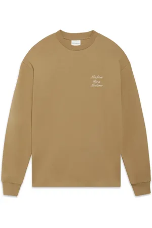 Drôle de Monsieur Homme, Sweatshirts et sweats à capuche, Brun, Taille: M T-shirt marron à manches longues et slogan