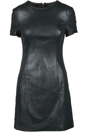 Guess Femme, Robes, Noir, Taille: 40 FR Robe Courte en Similicuir