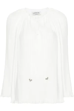 Lanvin Femme, Blouses et Chemises, , Taille: 36 FR Haut Orné de Perles avec Fermeture à Lacets
