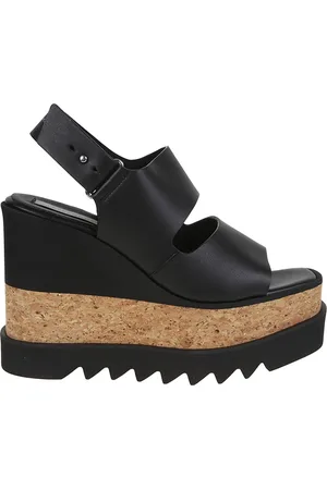 Stella McCartney Femme, Chaussures, Noir, Taille: 40 EU Sandales à Brides Doubles et Talons Bloc