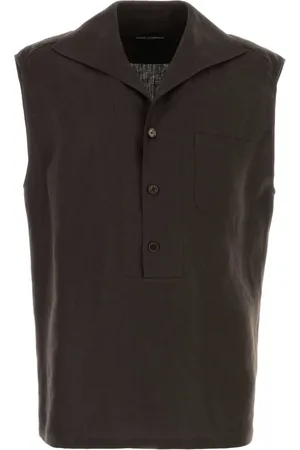 Dolce & Gabbana Homme, Tops, Brun, Taille: L Polo en Lin Marron