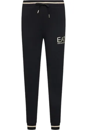 EA7 Femme, Pantalons, Noir, Taille: 40 FR Pantalon de survêtement noir