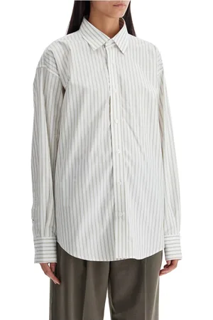 Filippa K Femme, Blouses et Chemises, Blanc, Taille: 38 FR Chemise en popeline de coton rayée