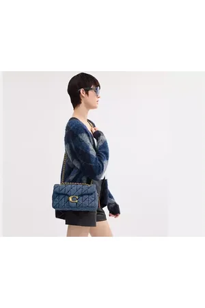 Coach Femme, Sacs, Bleu, Taille: ONE Size Sac bandoulière Tabby en denim matelassé