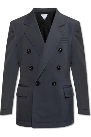 Bottega Veneta Homme, Vestes, Bleu, Taille: L Blazer Aw24 en Twill de Laine Bleu