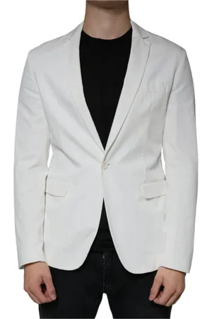 Dondup Homme, Vestes, Blanc, Taille: L Blazer Formel Blanc Coupe Slim