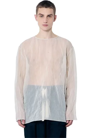 DRIES VAN NOTEN Homme, Tops, , Taille: L T-shirt léger à col rond et finition froissée