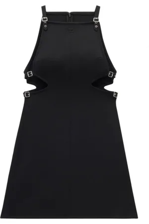 Courrèges Femme, Robes, Noir, Taille: 38 FR Robe Twill à Boucle Slash