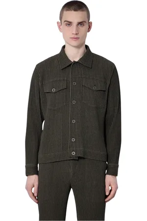 Issey Miyake Homme, Vestes, Vert, Taille: L Veste en laine plissée