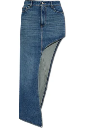 COPERNI Femme, Jupes, Bleu, Taille: 34 FR Jupe en Denim Coupe Asymétrique