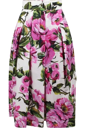 Dolce & Gabbana Femme, Jupes, Multicolore, Taille: 40 FR Jupe longue à imprimé pivoines