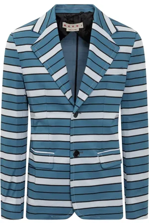 Marni Homme, Vestes, Bleu, Taille: M Blazer en jersey rayé