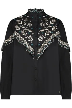 Fabienne Chapot Femme, Blouses et Chemises, Noir, Taille: 38 FR Blouse Daila en Popeline de Coton